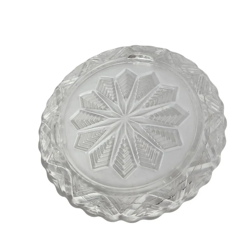 Lot Of 3 Vintage Crystal Glass Round Diner Plated With Napkin Holder Dining Ware